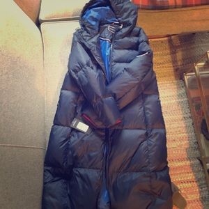 Tommy Hilfiger navy down long puffer